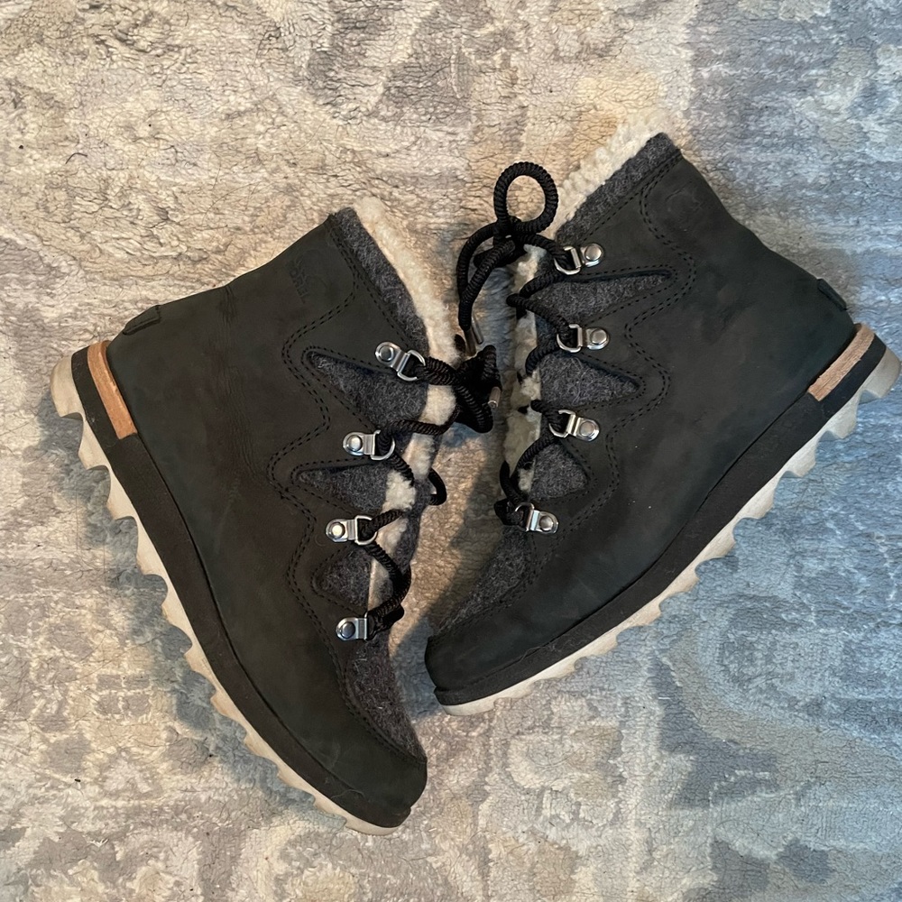 Sorel Leather and Wool Booties